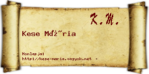 Kese Mária névjegykártya