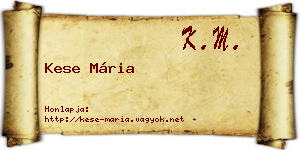 Kese Mária névjegykártya